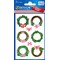 ZD-52295 - Z-Design Weihnachtssticker, Papier, Beschriftung Kränze, weiß, braun, rot, grün