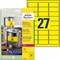 L6105-20 - Avery Zweckform Wetterfeste Folienetiketten 63,5x29,6 mm, 20 Bögen, Polyester, gelb