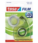 tesafilm® Eco & Clear mit Easy Cut Handabroller ecoLogo®
