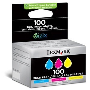 Lexmark 14N0849 - Dreierpack, 3 Druckerpatronen Nr. 100, cyan, magenta und yellow