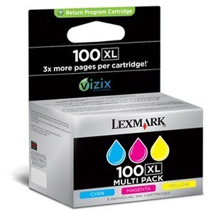 Lexmark 14N0850 - Dreierpack, 3 Druckerpatronen Nr. 100XL, cyan, magenta und yellow