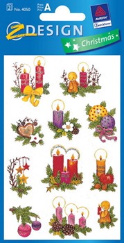 Z-Design 4050 - Weihnachtliche Sticker beglimmert Kerzengestecke