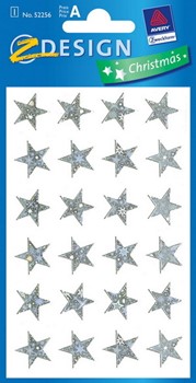 Z-Design 52256 - Weihnachtssticker Effektfolie Sterne silber