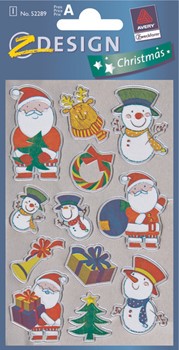 Z-Design 52289 - Weihnachten Metallic Sticker, Weihnachtsmann + Schneemann