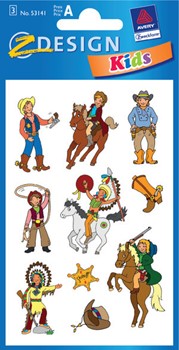 Z-Design 53141 - Papier Sticker Cowboy & Indianer