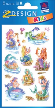 Z-Design 53146 - Papier Sticker Meerjungfrauen, geprägt