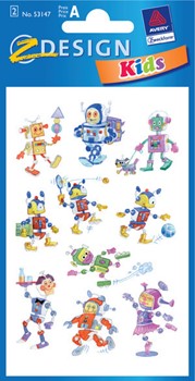 Z-Design 53147 - Papier Sticker Roboter, geprägt