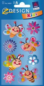 Z-Design 54053 - 3D Sticker, Blumen + Schmetterlinge