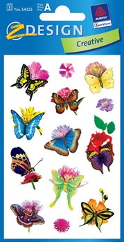 Z-Design 54322 - Blumen-Sticker Schmetterlinge