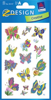 Z-Design 55157 - Papier Sticker Schmetterlinge, geprägt