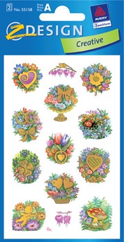 Z-Design 55158 - Papier Sticker Blumen, geprägt