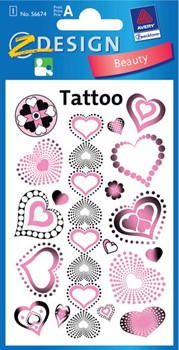 Z-Design 56674 - Tattoo, Herzen, beglimmert