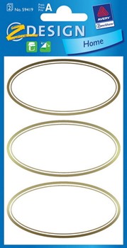 Z-Design 59419 - Haushaltsetiketten aus beschriftbarem Papier goldenes Oval