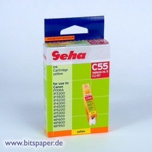 Geha 44900 - Tintenpatrone mit Chip, yellow, ersetzt Canon CLI-8Y