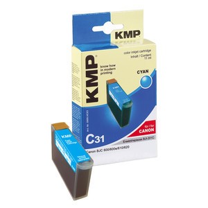KMP 0909,HC03 - Tintenpatrone, cyan, kompatibel zu Canon BJI-201C