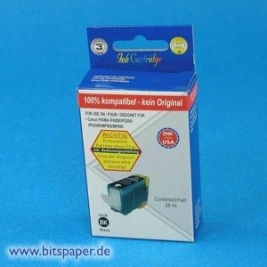 NoName NN1160 - Tintenpatrone ohne Chip, schwarz, 26 ml, kompatibel zu Canon PGI-5BK