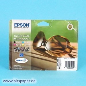 Epson T04324010 - DURABrite Tintenpatronen 4er Pack, hohe Füllmenge, T0431, T0442, T0443, T0444