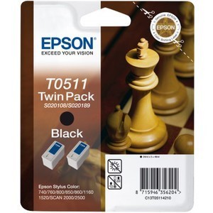 Epson C13T05114210 - Tintenpatronen Doppelpack T0511 schwarz