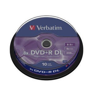 Verbatim 43666 - DVD+R DL Double Layer 8,5 GB,  8x, Spindel,  10er Pack