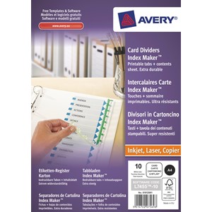 Avery Zweckform 01812061 - Etikettenregister 10-teilig, A4, weiß