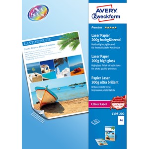 Avery Zweckform 1398-200 - Premium Colour Laser Papier hochglänzend A4 200g