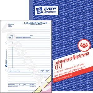 Avery Zweckform 1771 - Lohnarbeit-Nachweis, selbstdurchschreibend, A5