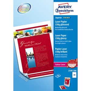 Avery Zweckform 2598-200 - Superior Colour Laser Papier glänzend A4 150g