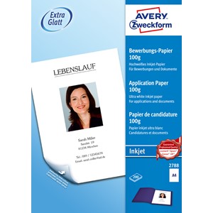 Avery Zweckform 2788 - Inkjet Bewerbungspapier, A4, 100g