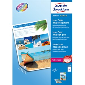 Avery Zweckform 2798 - Premium Farblaser Photopapier, A4, 200g