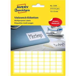 Avery Zweckform 3306 - Vielzweck-Etiketten 13x8 mm, 3712 Etiketten
