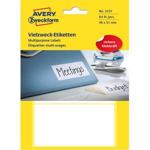 Avery Zweckform 3331 - Vielzweck-Etiketten 98x51 mm, 84 Etiketten