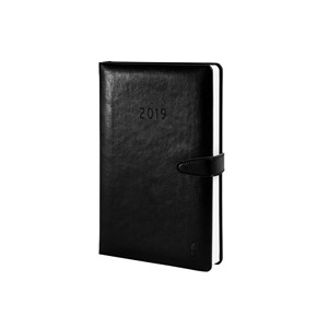 Avery Zweckform 50819 - Chronoplan Chronobook Buchkalender 2019, ca. A5, Tagesplan, schwarz