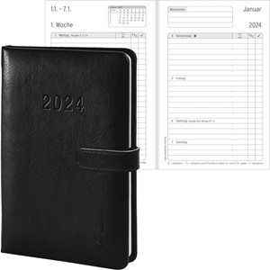 Avery Zweckform 50824 - Chronoplan Chronobook Buchkalender 2024, ca. A6, Wochenplan, Business Edition
