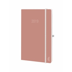 Avery Zweckform 50999 - Chronoplan Chronobook Buchkalender 2019, ca. A6, Wochenplan, rose