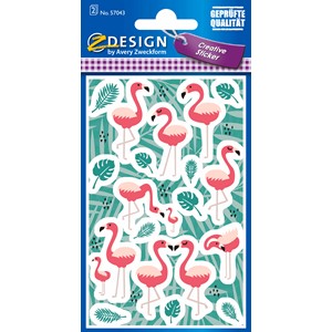 Z-Design 57043 - Deko Sticker, Flamingo Blätter
