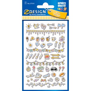 Z-Design 57310 - Puffy Sticker, 3D Folie, Bullet Journal Icons, bunt