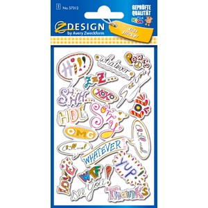 Z-Design 57312 - Puffy Sticker, 3D Folie, Sprüche, bunt