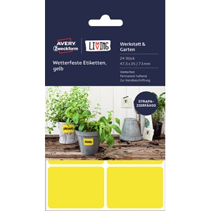 Avery Zweckform 62026 - Living Wetterfeste Etiketten, gelb