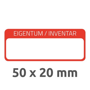Avery Zweckform 6902 - Inventar-Etiketten, 50 x 20 mm, mit Laminat, rot
