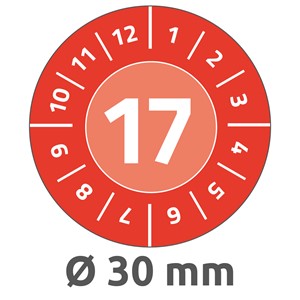 Avery Zweckform 6938 - Prüfplaketten, Ø 30 mm, rot, abziehsichere Folie