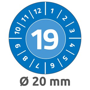 Avery Zweckform 6945 - Prüfplaketten, Ø 20 mm, blau, abziehsichere Folie