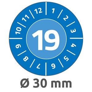Avery Zweckform 6946 - Prüfplaketten, Ø 30 mm, blau, abziehsichere Folie