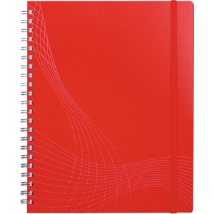 Avery Zweckform 7035 - Kunststoff-Cover Notizbuch notizio, Doppelspirale, kariert, DIN A4, rot