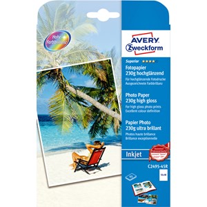 Avery Zweckform C2495-45R - Superior Inkjet Photopapier, 13x18cm, 230g