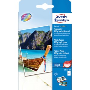 Avery Zweckform C2549-50 - Superior Inkjet Photo Papier hochglänzend 10x15 200g