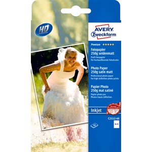 Avery Zweckform C2552-40 - Premium Inkjet Fotopapier, 10x15 cm, 250 g
