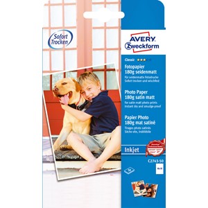 Avery Zweckform C2743-50 - Classic Inkjet Photo Papier seidenmatt 10x15cm 180g