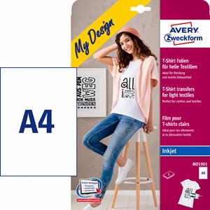 Avery Zweckform MD1001 - T-Shirt-Folie für helle Textilien, A5