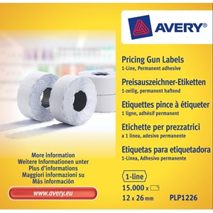 Avery Zweckform PLP1226 - Etikett 12x26mm weiss für 1-zeilige Handauszeichner permanent