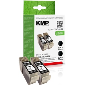 KMP 0957,0021 - Tintenpatrone, schwarz, kompatibel zu Canon BCI-3eBK